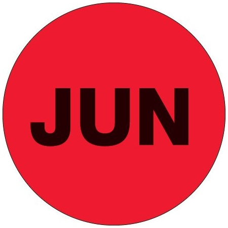 Bsc Preferred 2'' Circle - ''JUN'' Fluorescent Red Months of the Year Labels BUY00019824